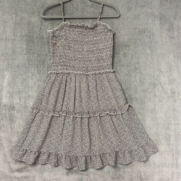 Sienna Sky Women Dress Medium Black Ditsy 90s Y2k Day-Date Picnic Sundress - Picture 3 of 16